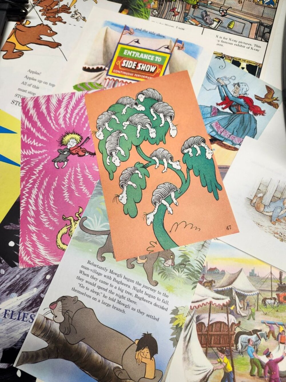 25 Vintage Illustrated Children's Book Pages Junk Journal Ephemera Lot Scrapbook